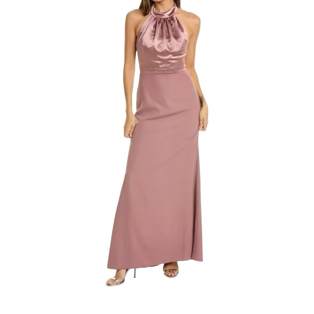 After Six women’s halter charmeuse & crepe gown size 12 NWOT A-2